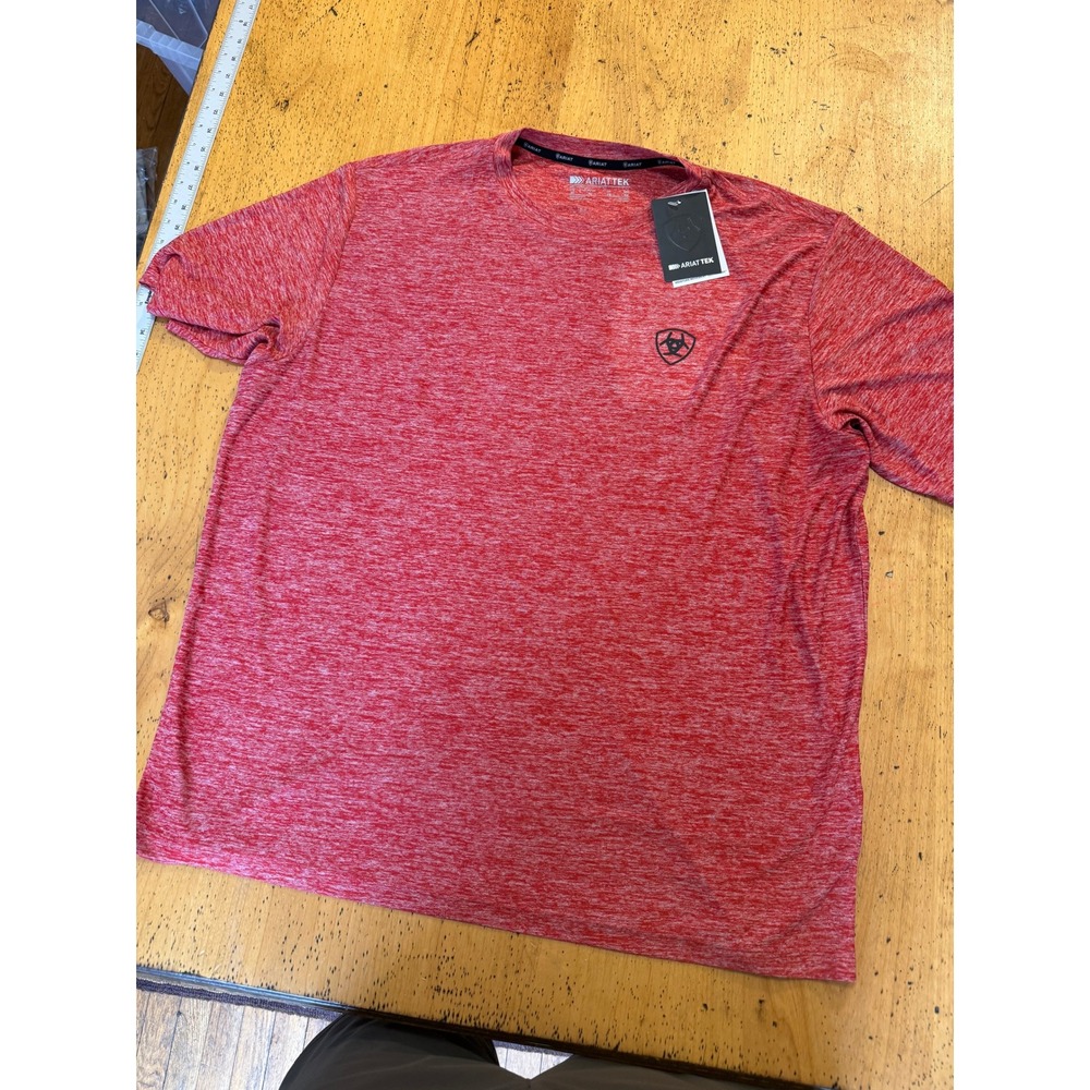 New w tags Ariat Charger XL Red Heather AriatTEK Performance Logo T-Shirt